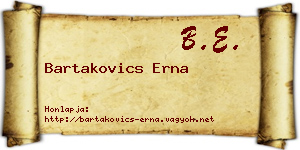 Bartakovics Erna névjegykártya